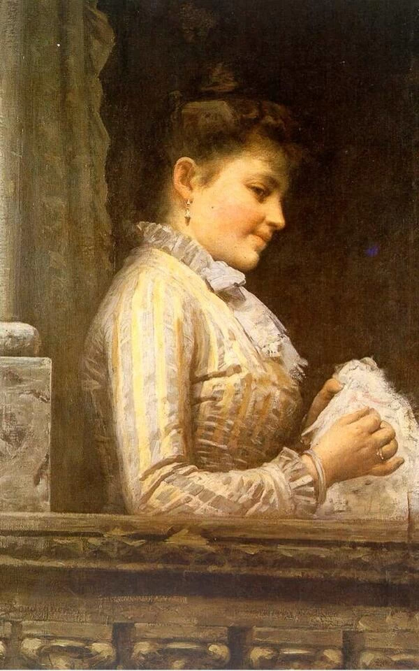 Noè Bordignon - Donna al balcone, 1885 c